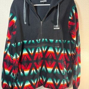 Free Nature Southwest Aztec Fleece Pullover Hoodie – Men’s M